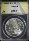 1921-D $1 Morgan Silver Dollar ANACS AU 58