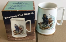 Norman Rockwell Braving The Storm 1984 Porcelain Seafarer's Porcelain Tankard