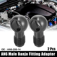 2pcs 14mm Fuel Banjo Fittings 6AN Male Flare Fuel Line Adapter Connector for Car