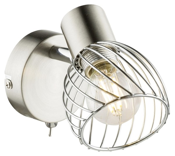 Globo Texas Wandleuchte Strahler Spot Wandlampe E14 Metall Nickel Matt 8 X 12 Cm-image