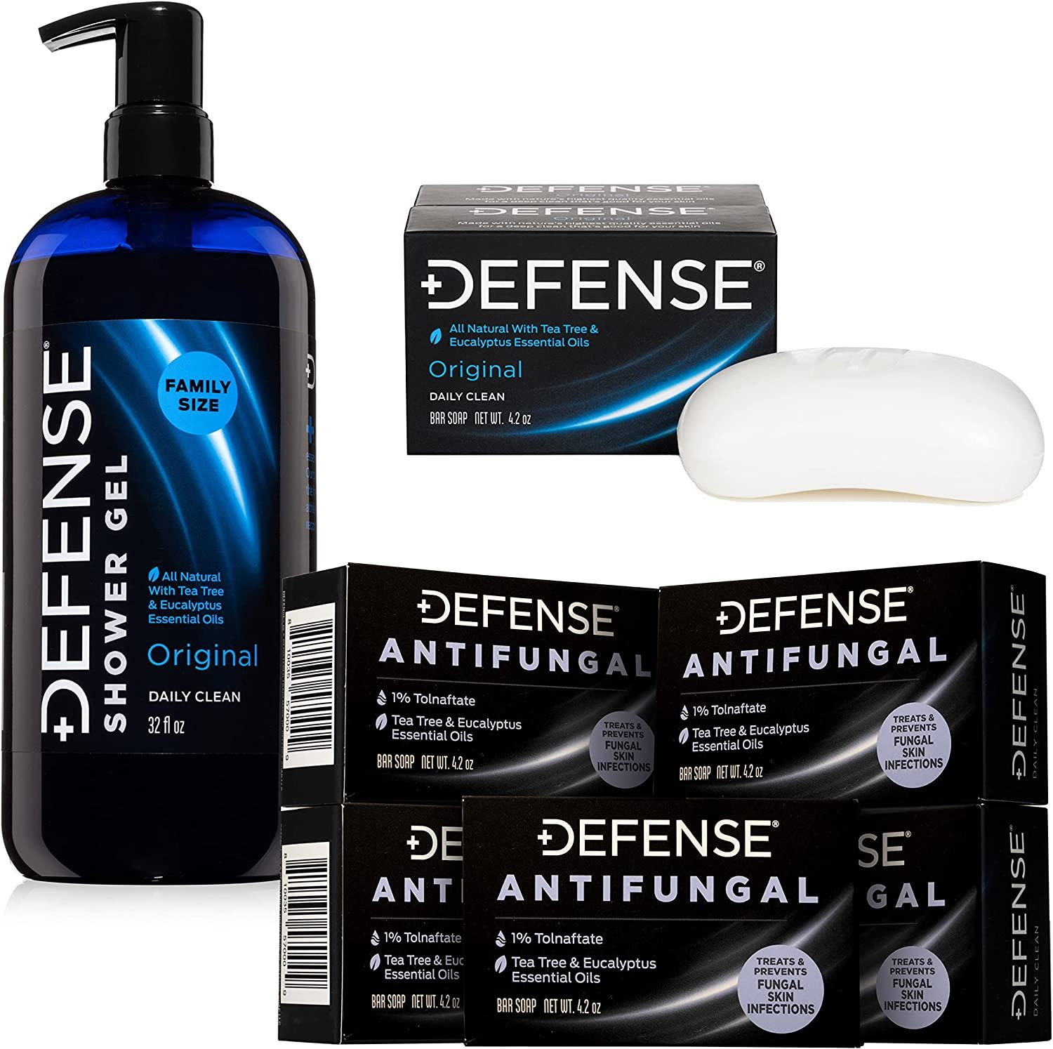 Defense Antifungal Medicated Bar Soap 5Pack Intensive Treatment for