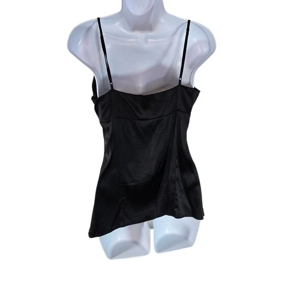 De colección y2k Bebe Fairy Coquette Negro Seda Cuentas Gótico Cami Tanque Mediano Foto 2 de 4