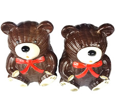 Teddy Bear Bookends Bank Ceramic set of 3 Childrens Kids