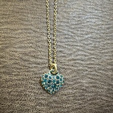 Pilgrim Jewellery Swarovski Crystal Blue Heart Copper Necklace