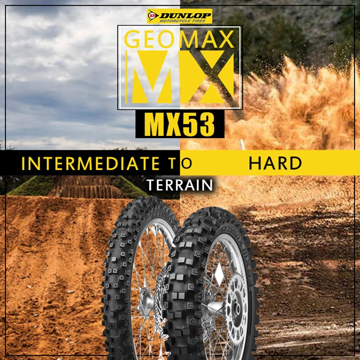 Neumático trasero todoterreno Dunlop Geomax MX53 110/90-19 SUZUKI RM125 250 450 Foto 2 de 2