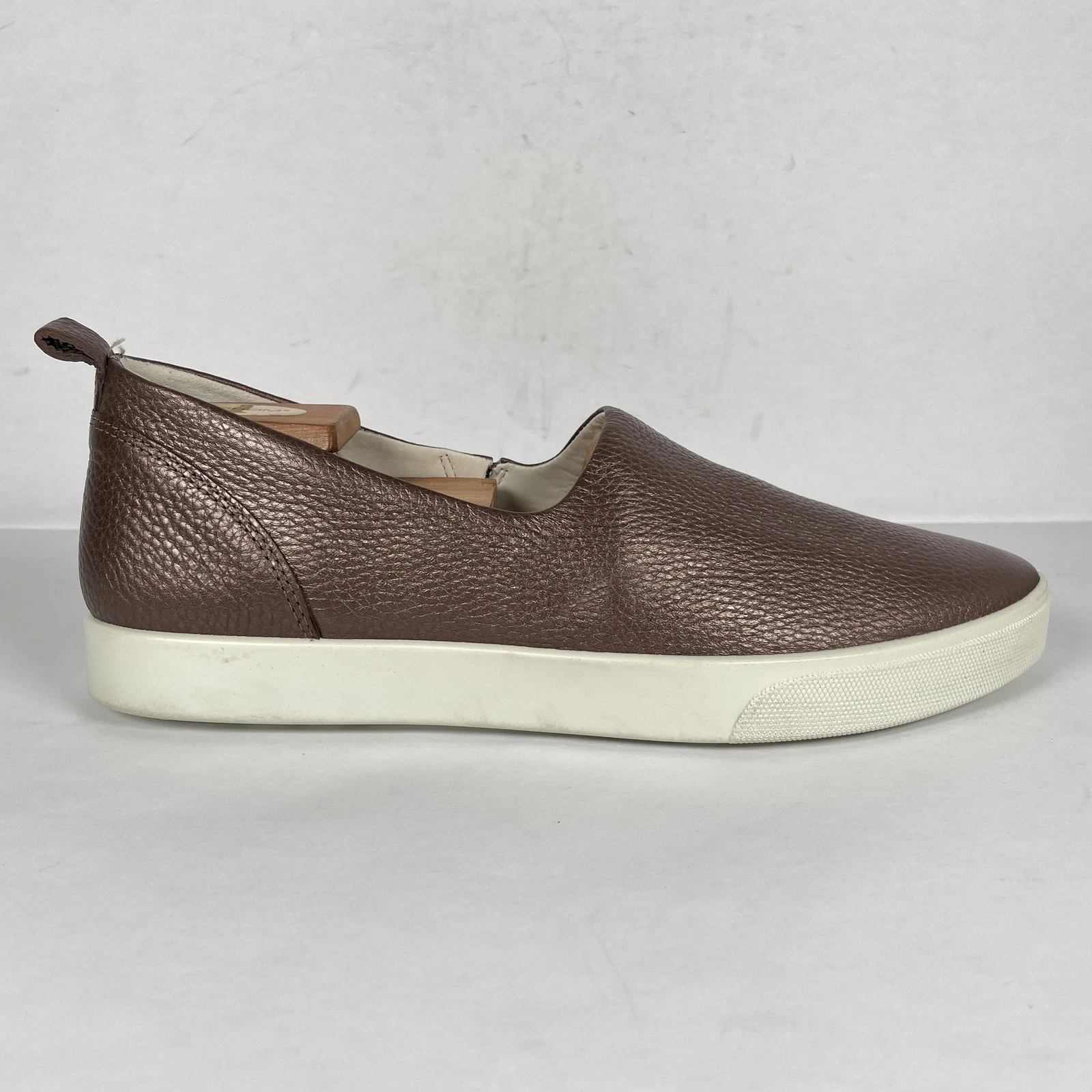 Scarpe Ecco Gillian mocassini donna taglia 10 pelle bronzo slip on casual comodi