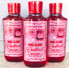 3 Bath  Body Works MRS. CLAUS  COCKTAIL Body Wash Shower Gel 10oz SET/LOT of 3