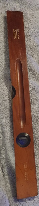 Vintage STANLEY 24 inch Sweetheart Level Cherry Wood & Brass 2 Bubble No. 104