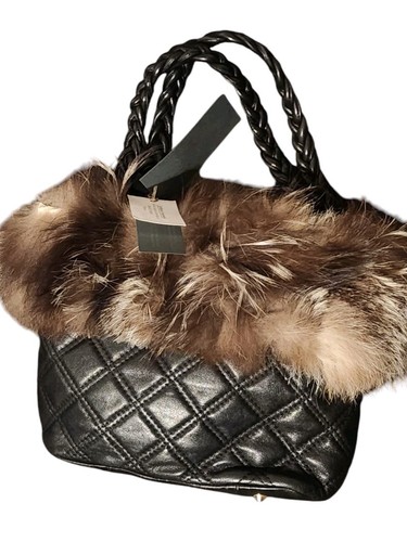 Paolo Masi Fur Handbag Leather Shoulder Bag NWT