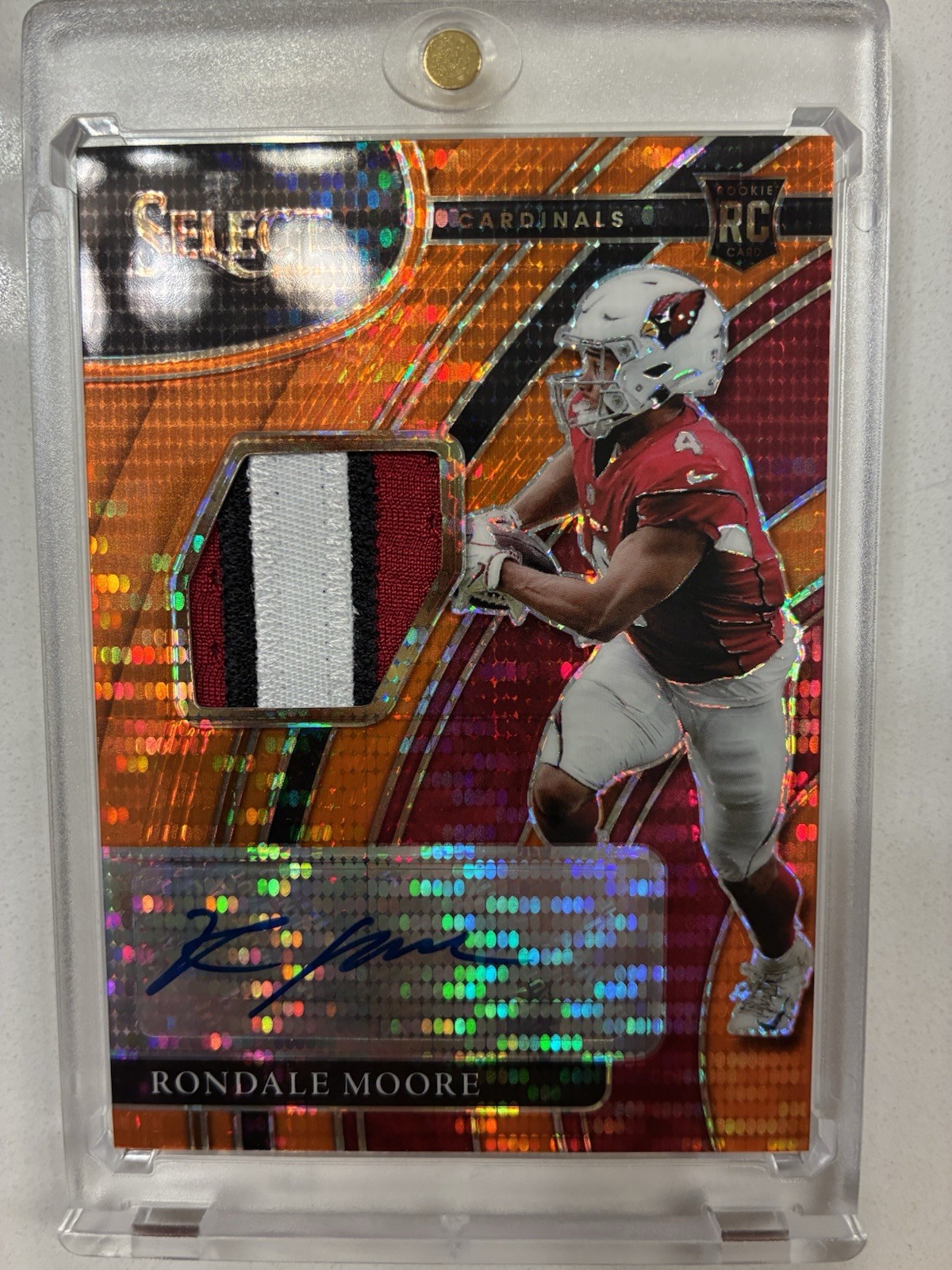Rondale Moore Panini Select Rookie Signature Memorabilia #RSMRMO Neon Orange Pulsar