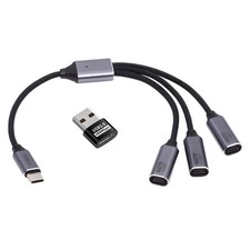 chenyang 3 in 1 USB 2.0 Splitter Cable,USB C 1 to 3 HUB Cable Support Black