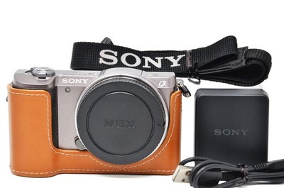 Sony Alpha a5100 Body Brown [ English Menu ] Wi-Fi Selfie Mirrorless Case