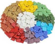 Square Mosaic Tiles for Crafts, 3/4" Glossy Glass, 2.2 lbs for DIY
