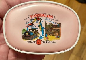 Vintage 1960s Floridaland Sarasota Venice Florida Souvenir Mini Travel Bag