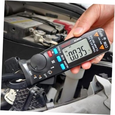  1mA DC/AC Clamp Meter True RMS 6000 Counts Temperature Black-1mA Resolution