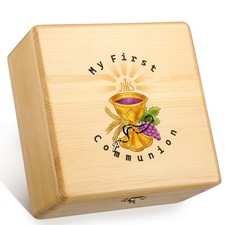 First Communion Wooden Keepsake Box First Holy Communion Gift Cross Rosary Je...