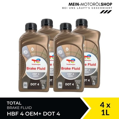 Total Brake Fluid HBF 4 OEM+ DOT 4 FORD Bremsflüssigkeit 4x1 Liter = 4 Liter