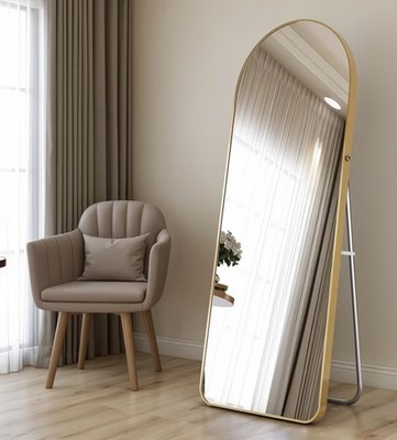 160 cm gewölbter Ganzkörperspiegel bodenstehend Ankleide Wandspiegel UK