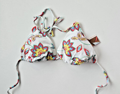Xhilaration Brand XL Women's White Sequin Bikini Swimsuit Top Padded NWT
