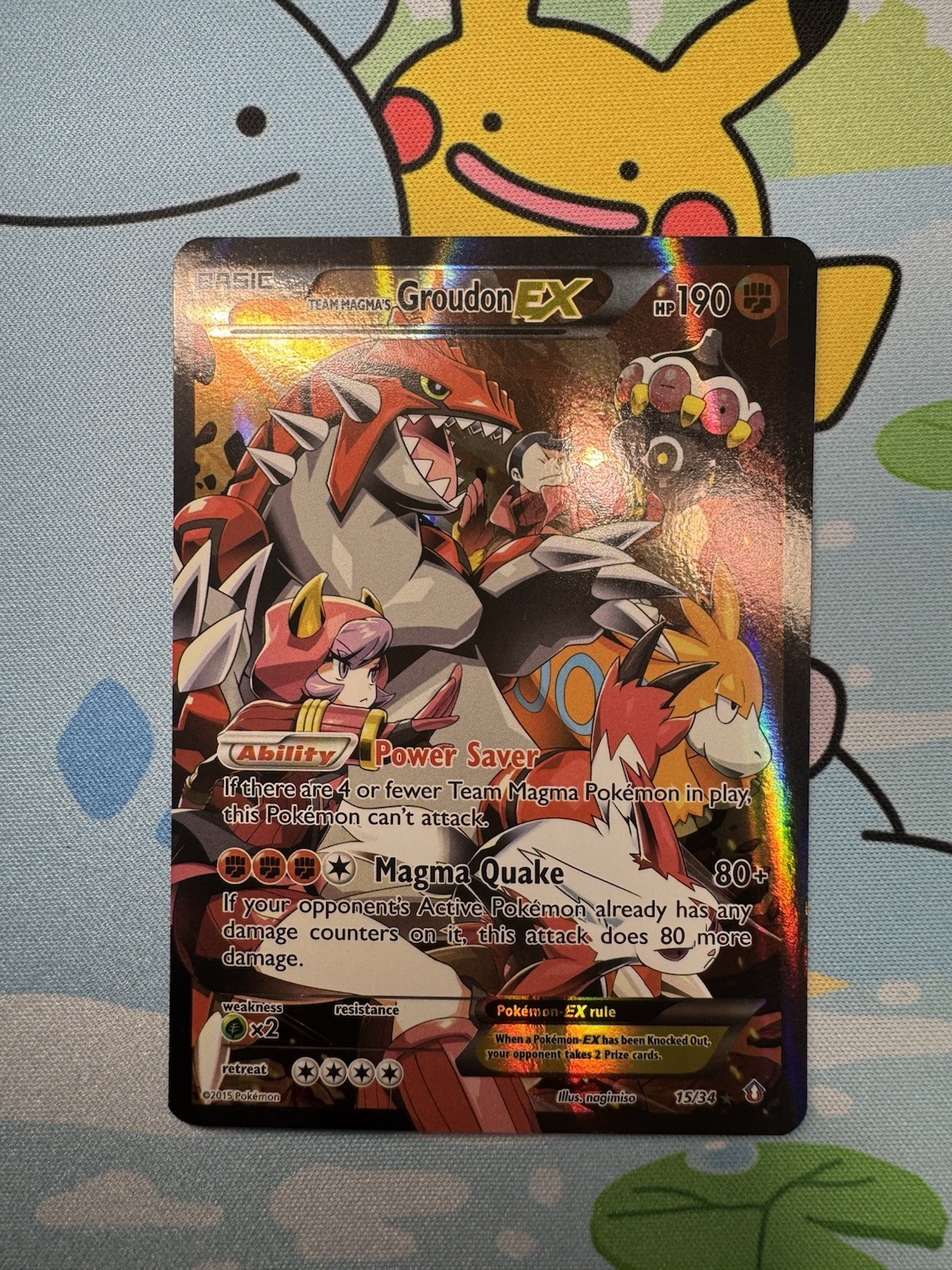 Pokémon TCG Team Magma's Groudon EX 15/34 Double Crisis NM