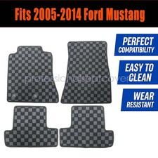 Replacement Checkered Flag Carpet Floor Mats 4pcs For 2005-2014 Ford Mustang Replacement Checkered Flag Carpet Floor Mats 4pcs For 2005-2014 Ford Mustang