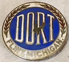 Vintage Enamel Automobile Radiator Car Emblem Badge Dort Flint Michigan D12