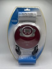 Craig Portable CD Player Red/Silver CD2808 with Headphones New Sealed