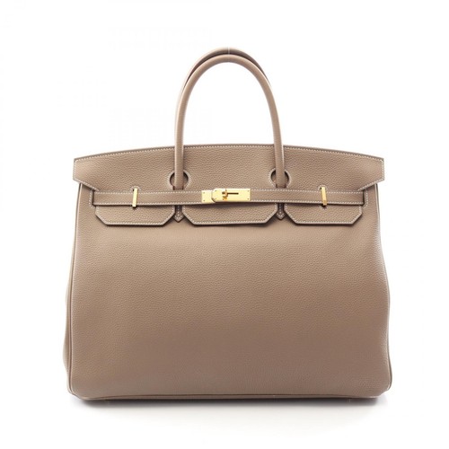 HERMES Birkin 40 Handbag W Togo leather Etoupe Grey Used Women GHW