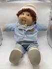 Vintage 1983 Cabbage Patch Doll Blond Loop Hair Blue Eyes Dimples Shoes & Hat