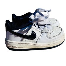 Nike Force 1 Toddler Sneakers White Black Gold Good Condition Classic AF1 Low
