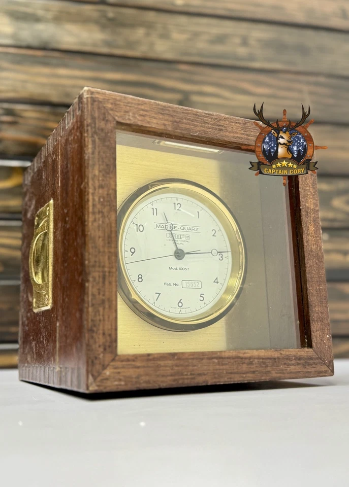 Cronómetro Wempe Cuarzo Marino - Alemania Reloj de Mesa Madera Diseño Oficina Foto 2 de 4