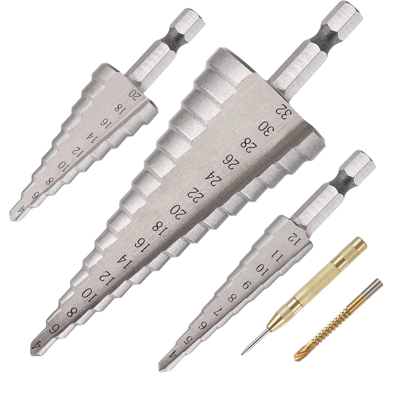 Set Punte a Gradini 4-32mm per DIY e Modellismo - Kit 5 Pezzi HSS