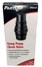 Sump Pump Check Valve ~ Parts2O FP0026-6D - 1-1/4" or 1-1/2" Threaded Inlet New