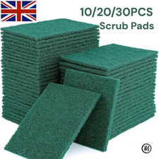 10/30Pcs Green Scouring Pads Heavy Duty Cleaning Scrubbing Pads Scourers