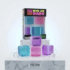 NeeDoh Nice Ice Baby 4 pack, Set of Four Nee Doh Mini Nice Cube Pink Blue Purple
