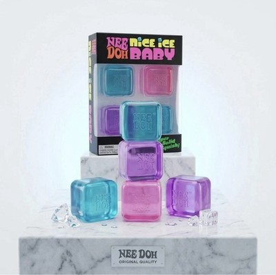 NeeDoh Nice Ice Baby 4-Pack Mini Cubes  Squishy Fidget Stress Toy AT