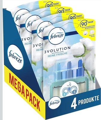 Febreze 3Volution Duftstecker 4X Nachfüllflakons Reine Frische, 3 Abwechselnde D