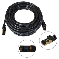 CAT8 Ethernet Cable Super Speed 40Gbps LAN 3ft 6ft 10ft 25ft Black Gold