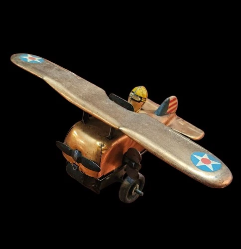 Vintage Marx Windup Looping Rollover Airplane Antique Toy Works Great