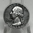 1950 P Silver Washington Quarter 25c Business Strike .900 BEAUTIFUL TONING!