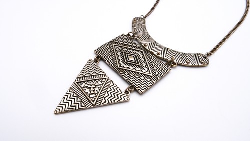 Geometric Tribal-Inspired Statement Necklace