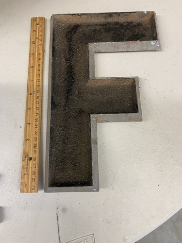 VINTAGE - Adler Silhouette Letter CO Aluminum Movie Theatre Marquees LETTER F