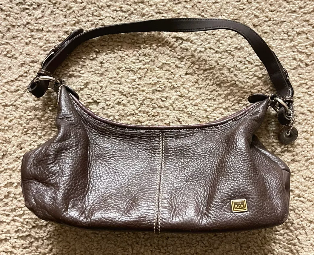 The Sak Dark Brown Leather Shoulder Bag Small