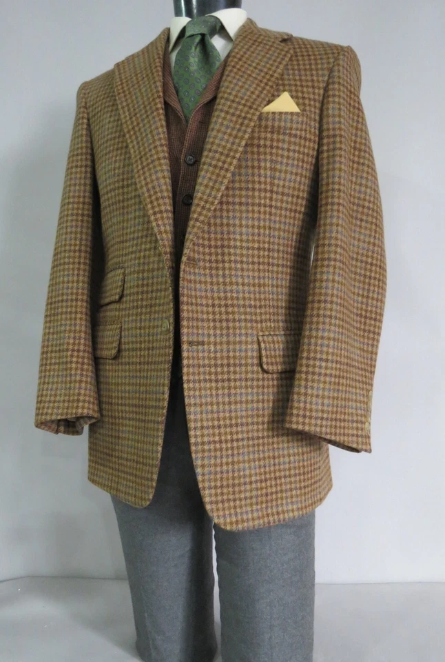 Paul Stuart two button full canvas bold gun check side vent sport coat 40 R - Image 4 of 4