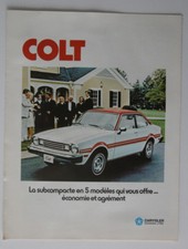 CHRYSLER COLT 1977 dealer brochure - French - Canada - ST1002000518