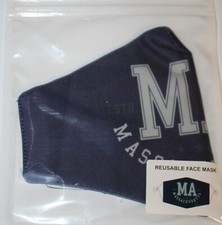 Massachusetts "M" Logo Navy Blue Unisex 2-Layer Reusable Face Mask - NEW SEALED