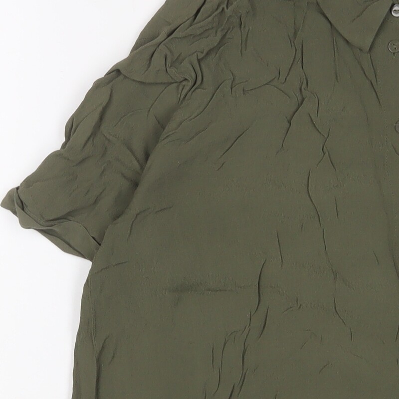 Warehouse Womens Green Viscose Basic Button-Up Si… - image 9