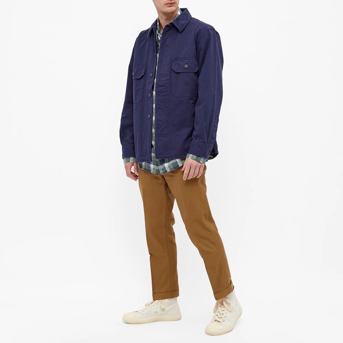 VISVIM Men's 'High Water Chino' Cropped Cotton Twill Pants Khaki 3
