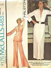 1970's VTG McCall's Misses' Dress,Top,Pants Halston Pattern 4453 Size 16 UNCUT