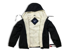 Reebok X2113 Womens Black Sherpa Lining Hoodie Zip-up Jacket Size M